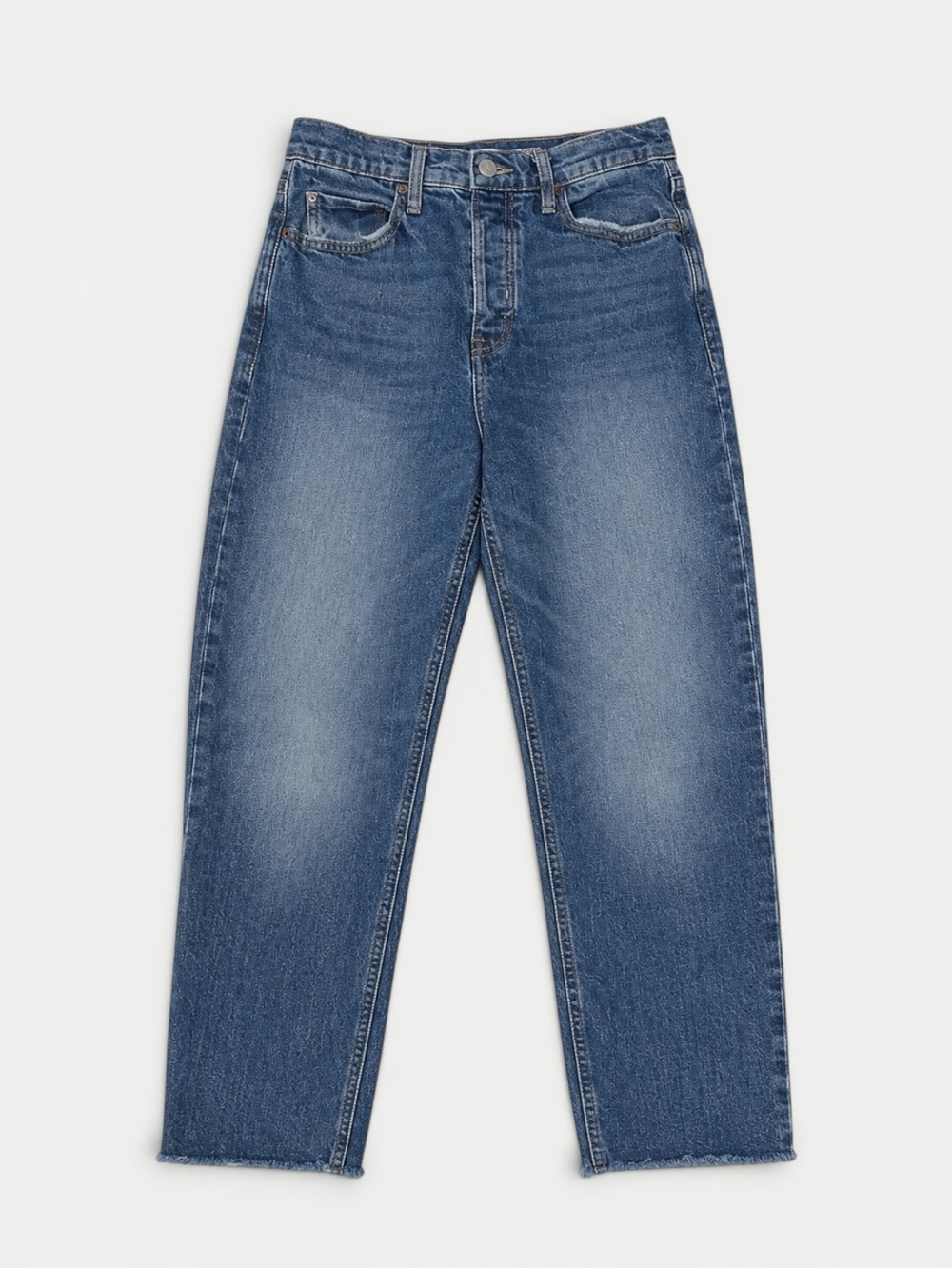 Old Navy Sky-Hi Straight Jeans – Women’s Size 6 – High Rise Ankle Raw Hem